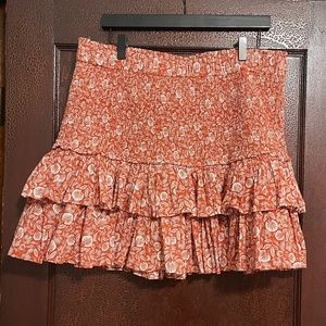 Loft, size XL, ruffled, smocked, floral, mini skirt